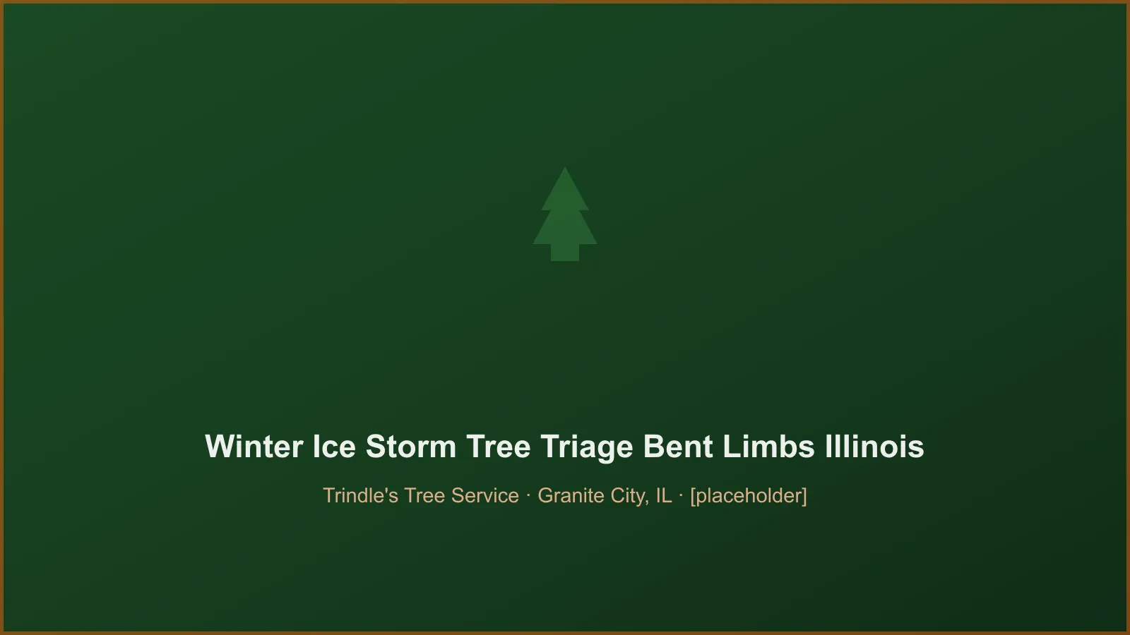 Tree limbs bent low under heavy glaze ice after a winter storm in Illinois