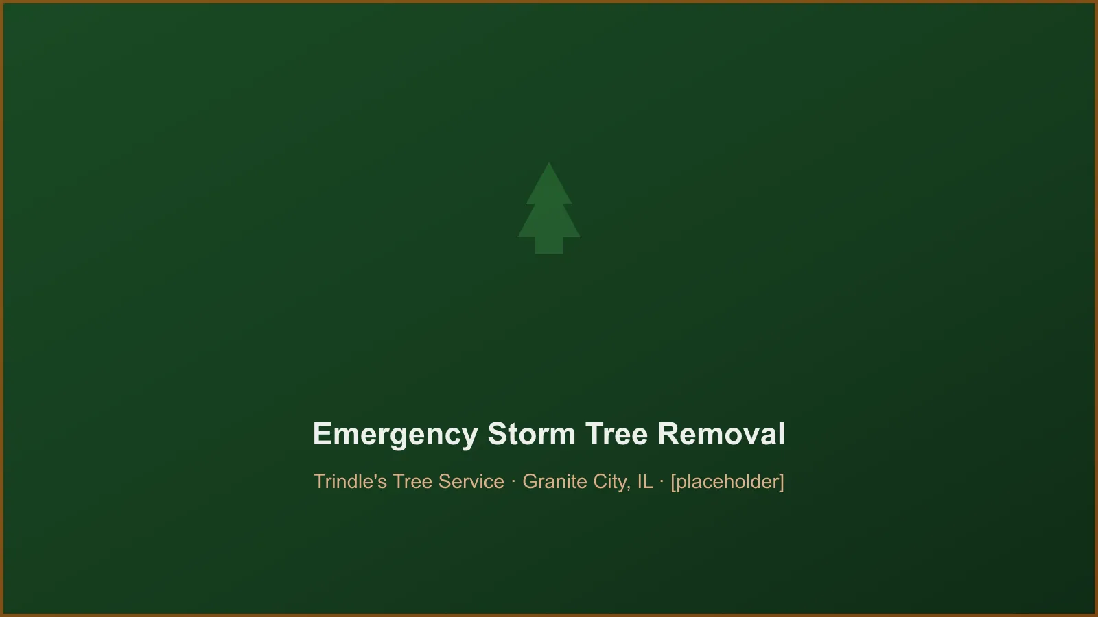 Trindle's crew clearing a storm-fallen tree from a Granite City IL home at night